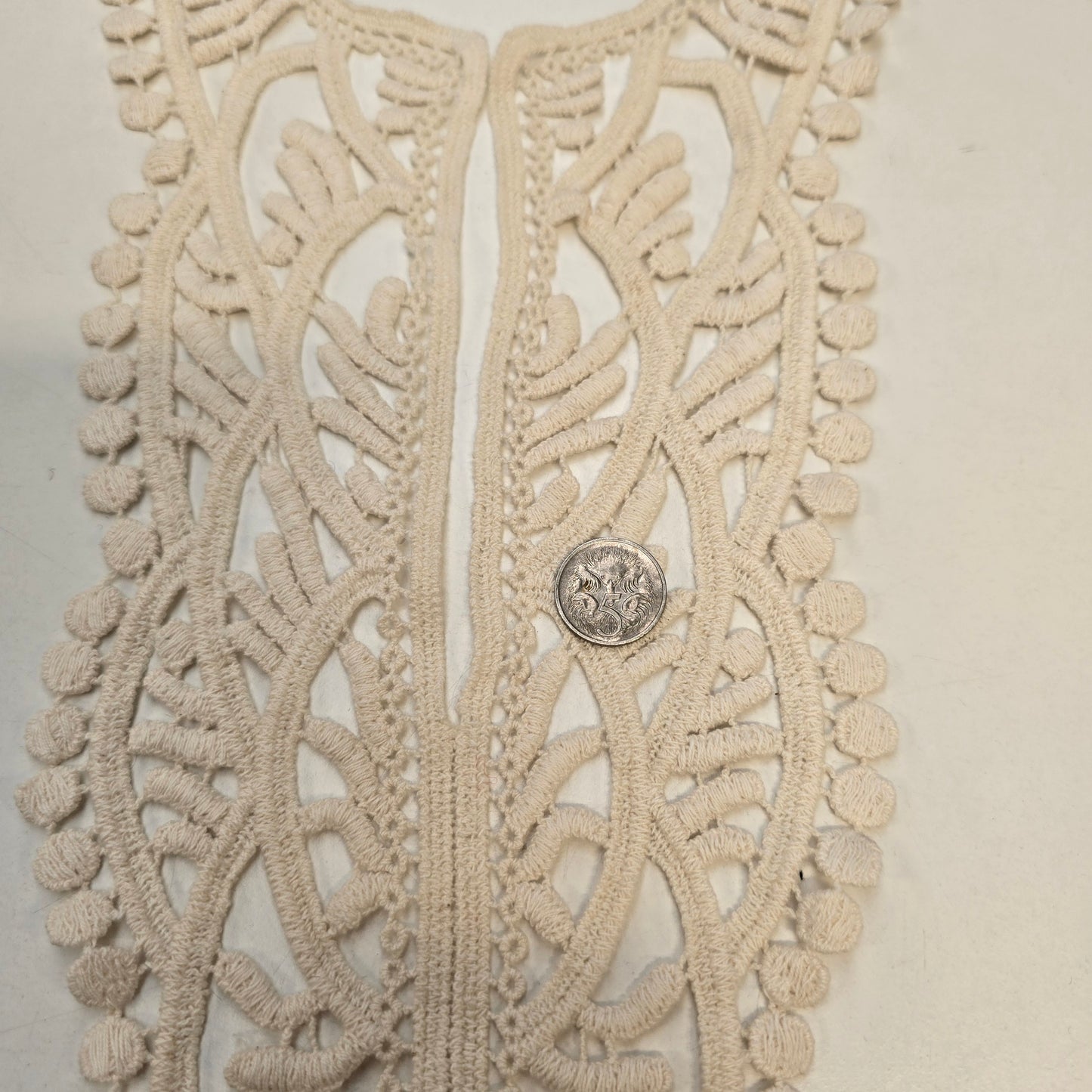 Lace cotton yoke trim - ecru