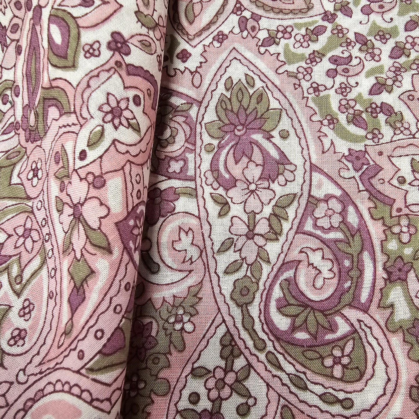 Paisley printed woven voile fabric - sold by 1/2mtr