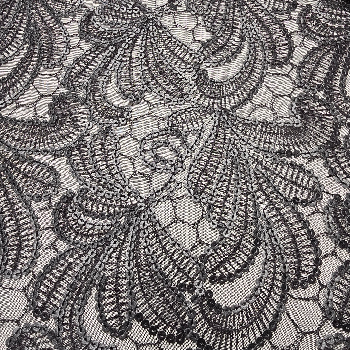 Black Sequin mesh -sold by 1/2mtr