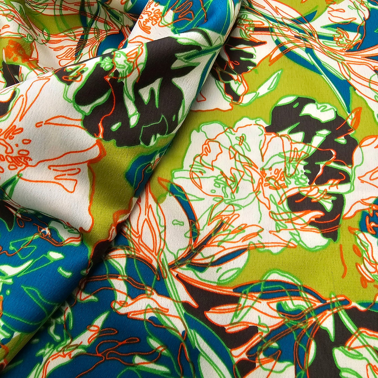 Abstract printed satin - sold by 1/2mtr
