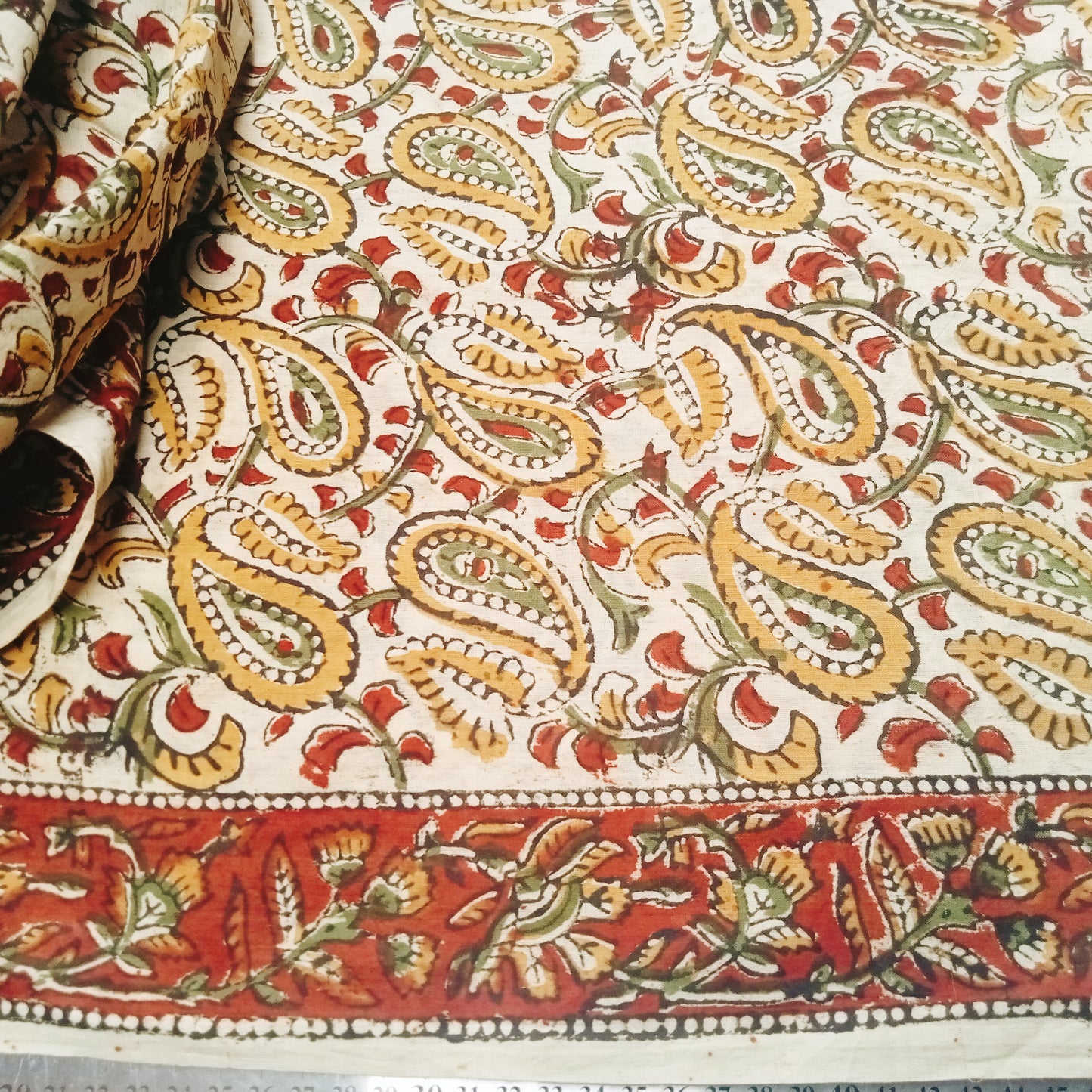 Indian cotton paisley design -sold by 1/2mtr
