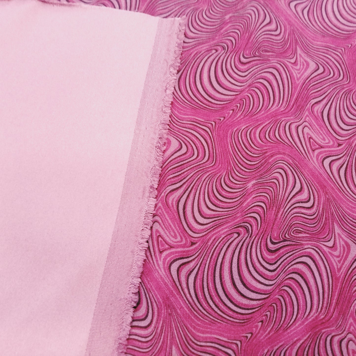 Deep mauve - Swirl printed stretch moleskin - sold by 1/2mtr