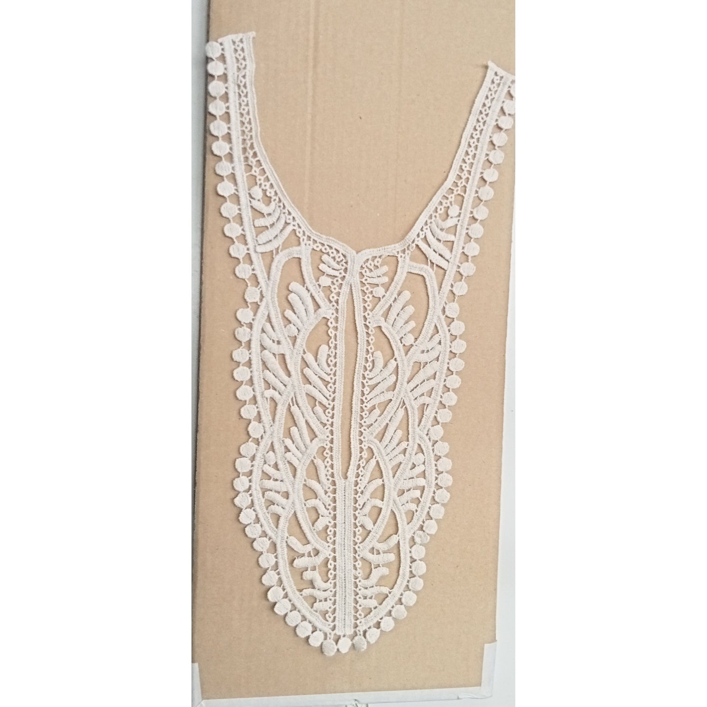 Lace cotton yoke trim - ecru