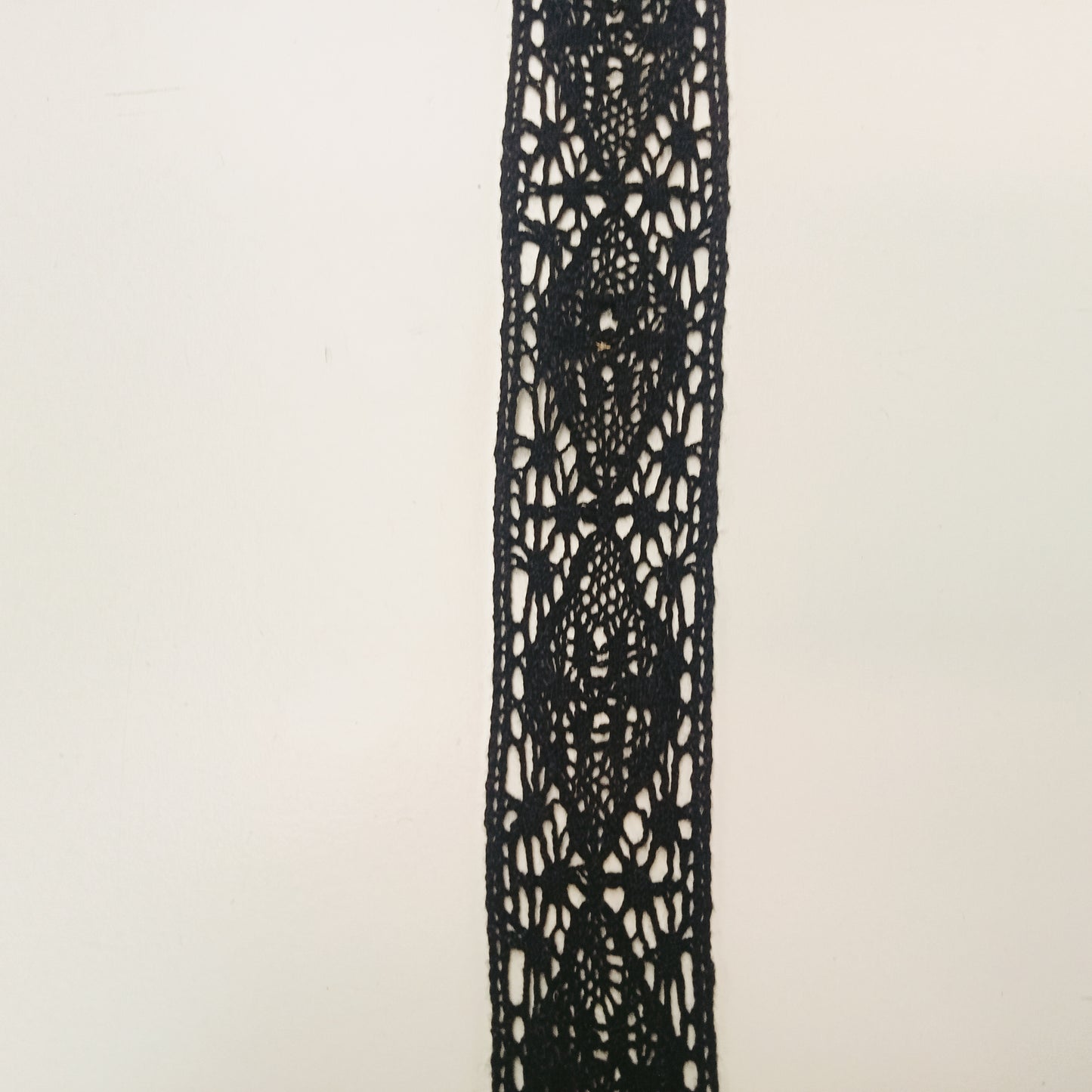 Cotton lace trim - black sold by 1/2mtr