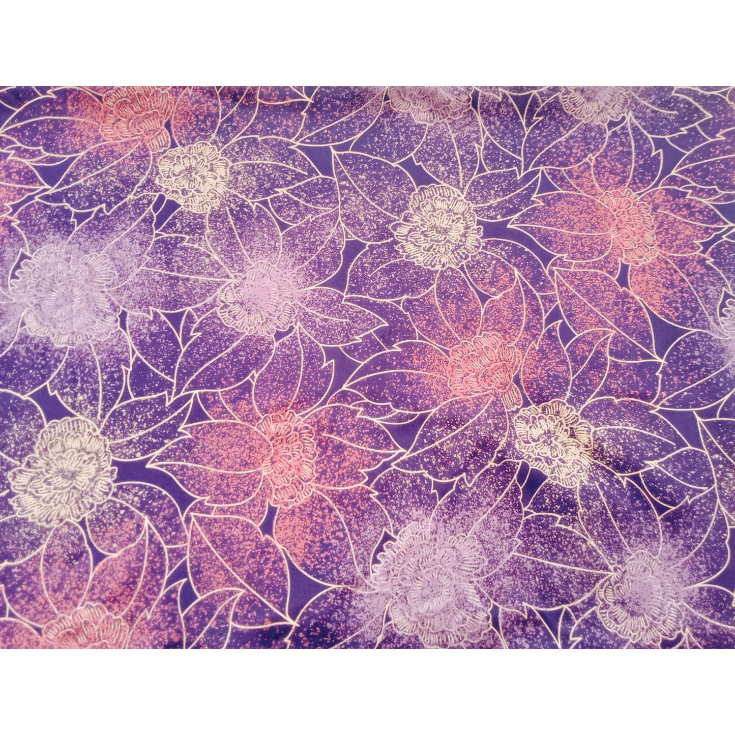 Galaxy floral design satin - 1.90mtrs