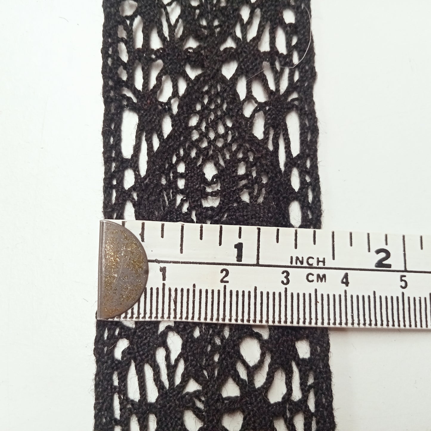 Cotton lace trim - black sold by 1/2mtr