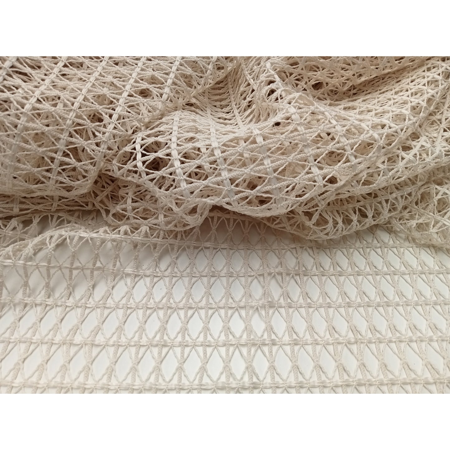 Crochet fabric - ecru. Sold by 1/2mtr.