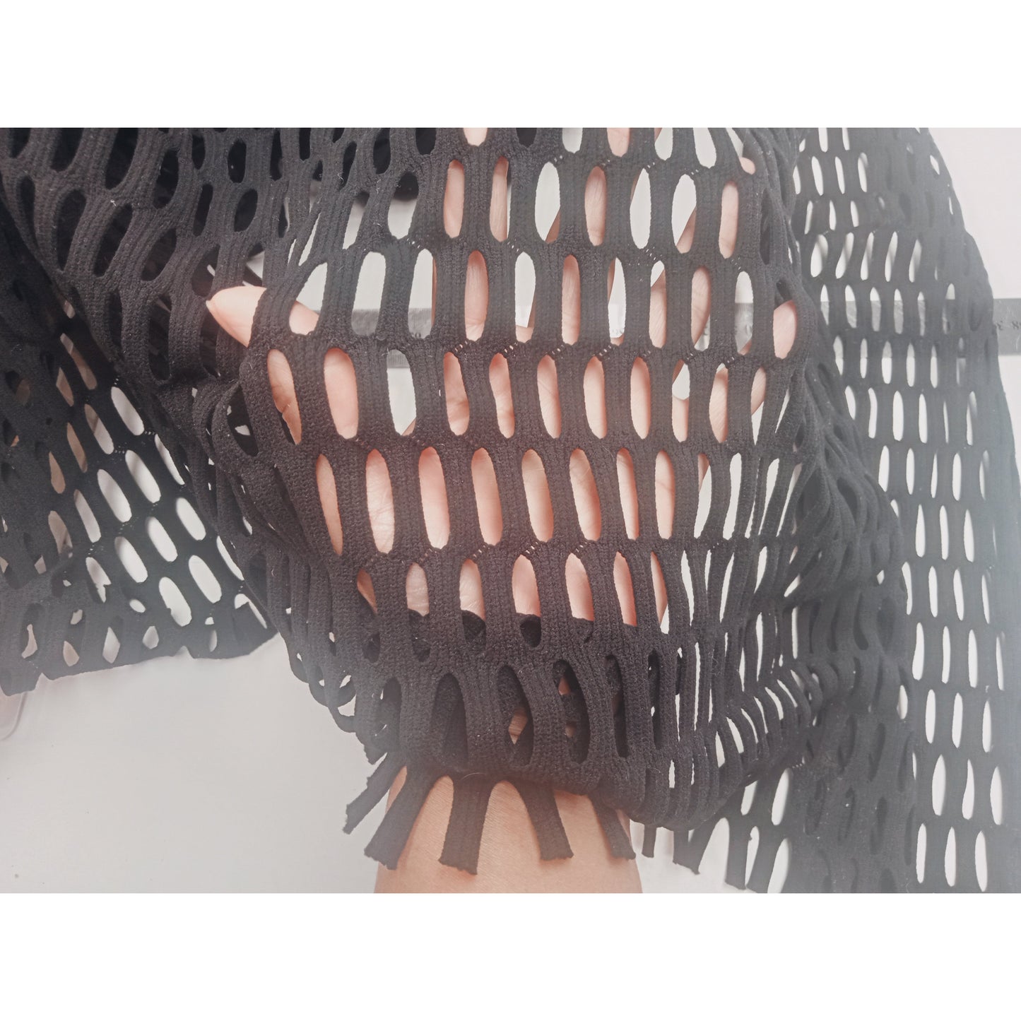 Laser cut stretch fabric -white sold by 1/2mtr