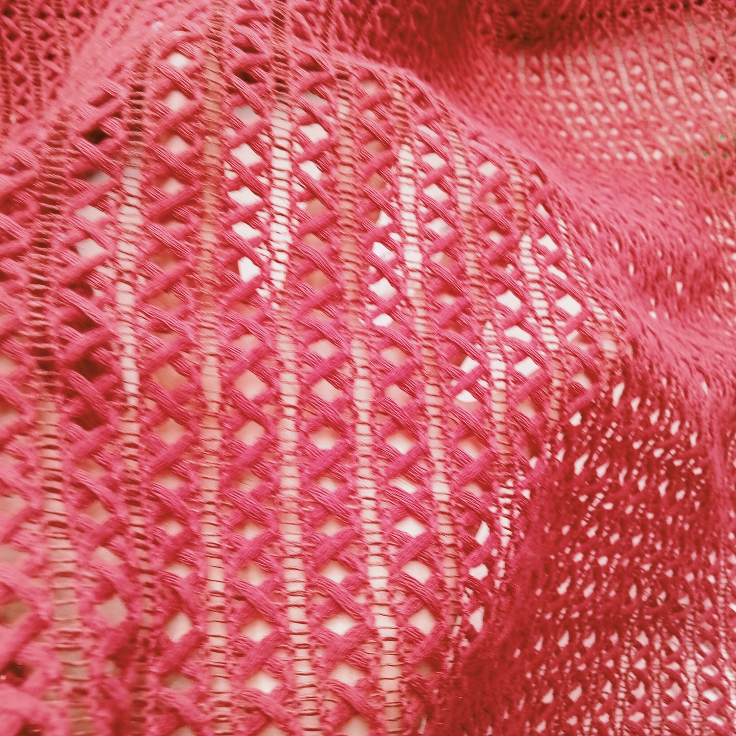 Criss/cross - maroon - crochet cotton fabric - sold by 1/2mtr