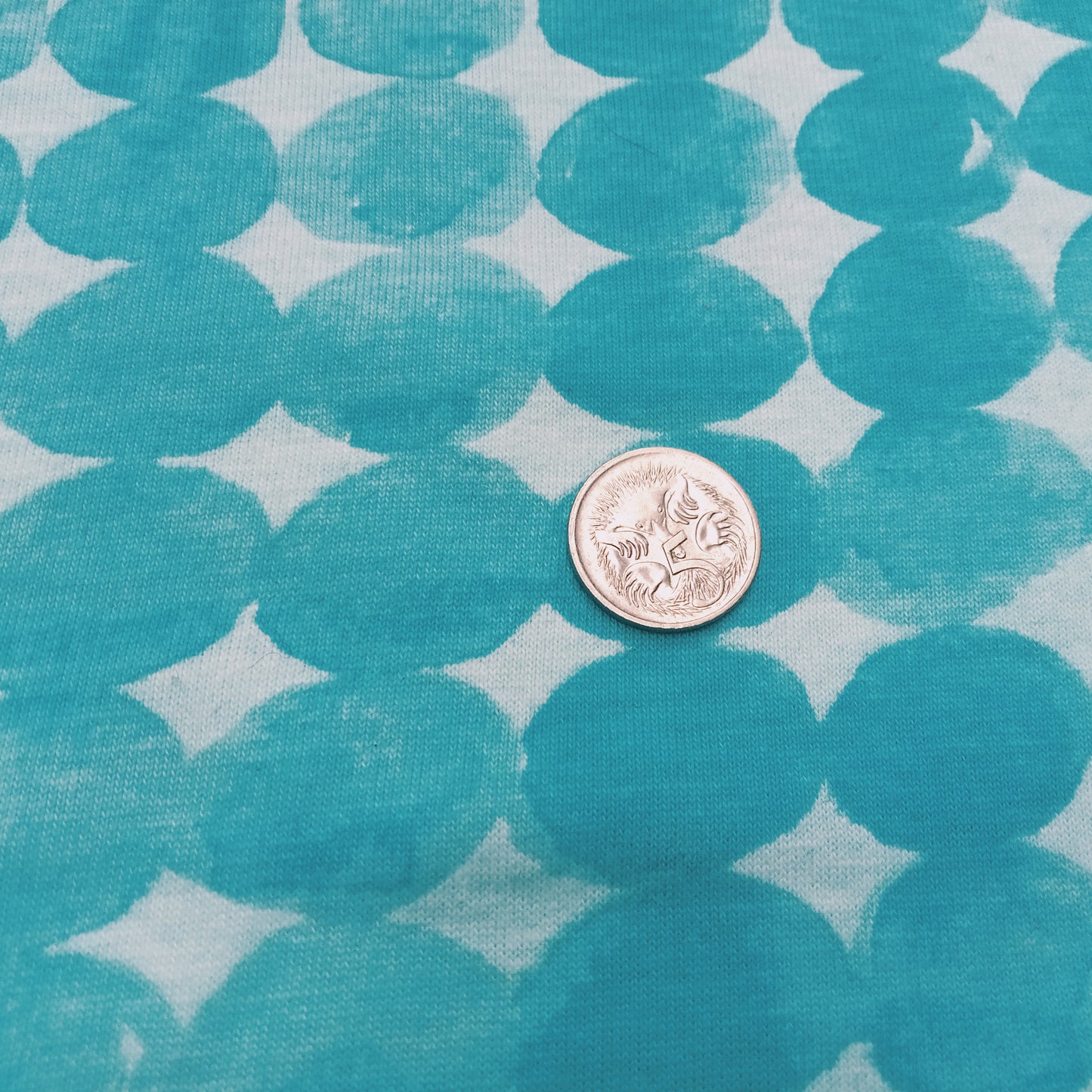 Water color polka dot interlock knit - sold by 1/2mtr