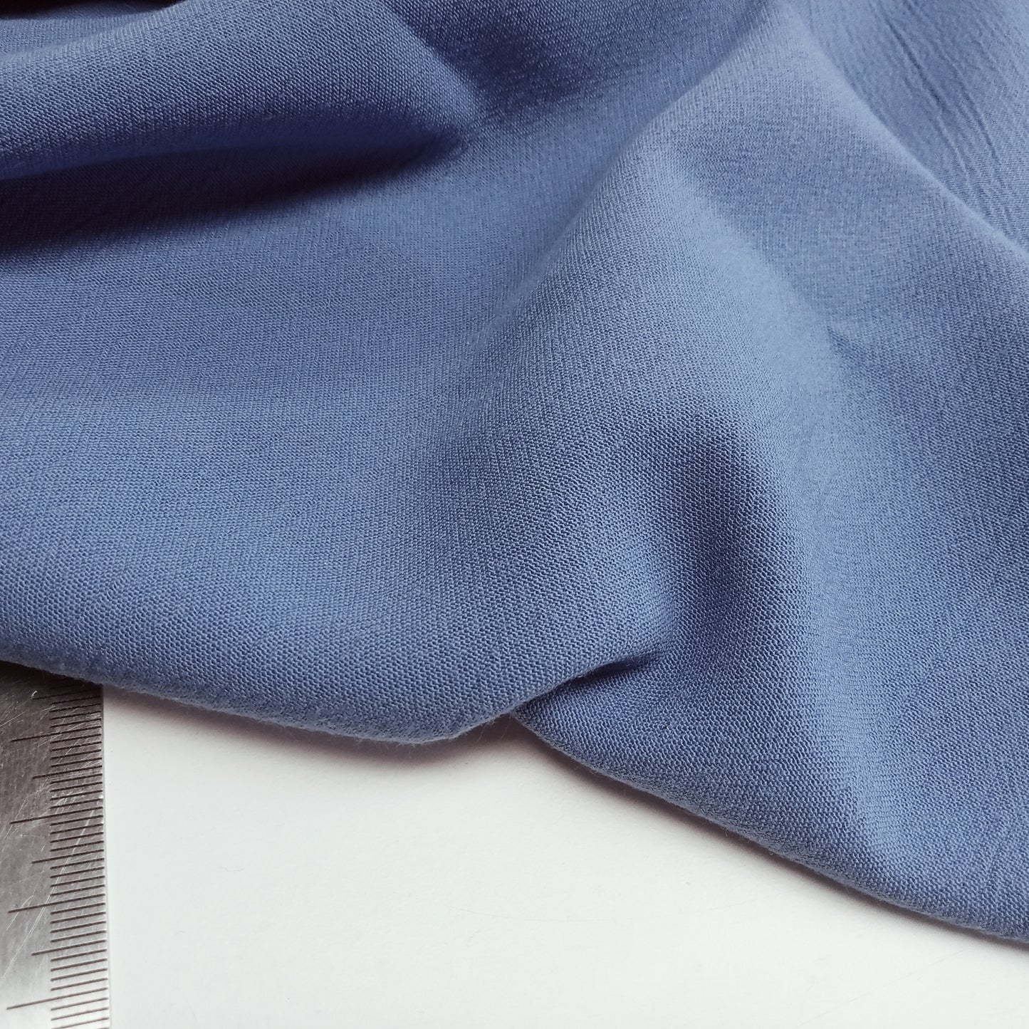 Crest sky blue - crinkle viscose woven fabric - sold by 1/2mtr