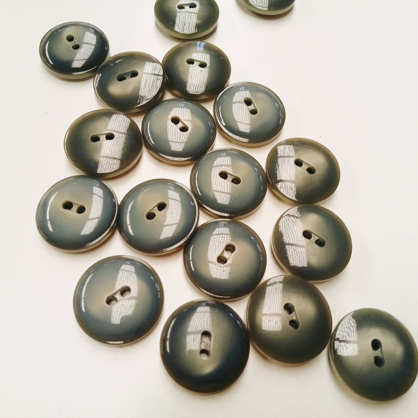 Dusty blue 2 hole button