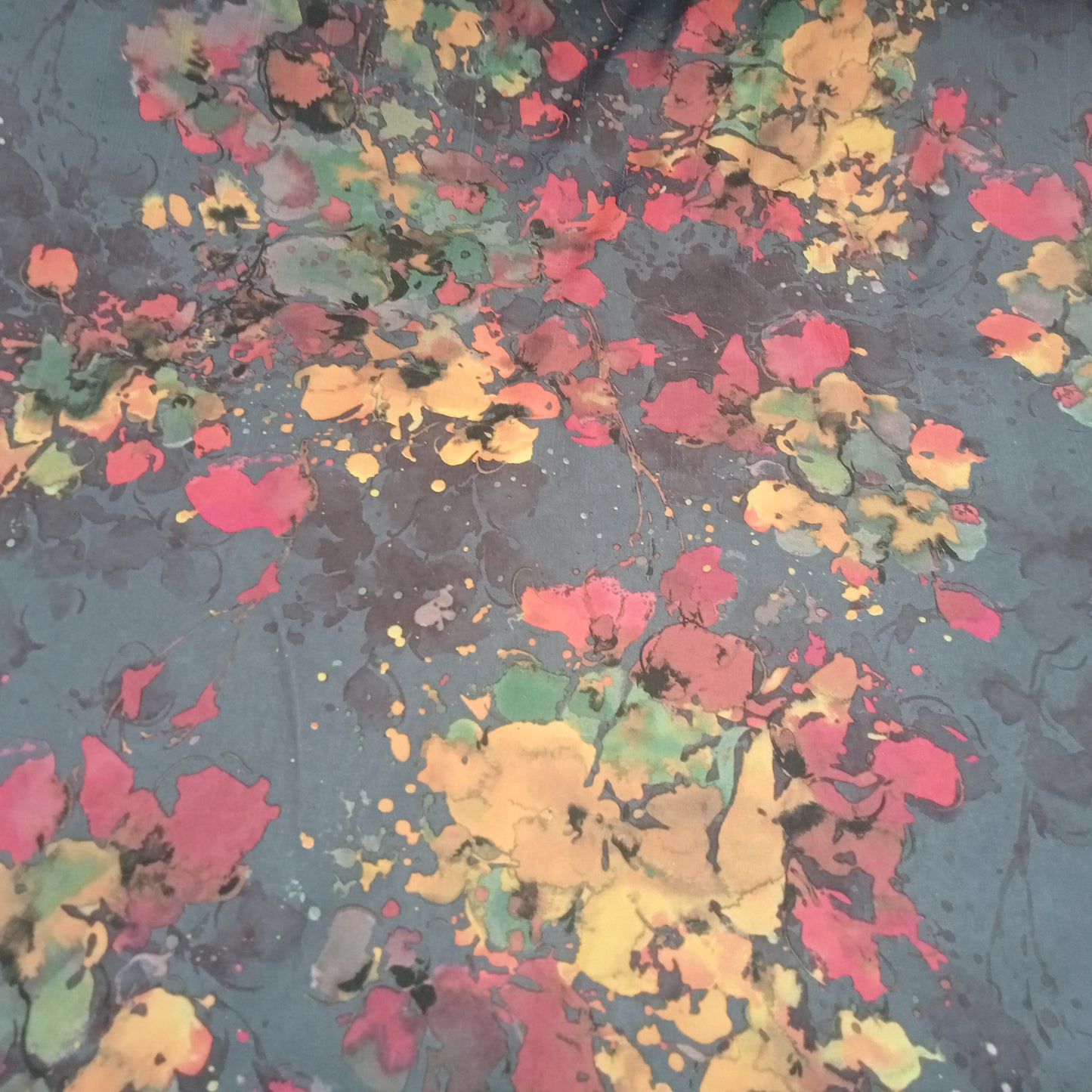 Water color floral design sateen - sold by 1/2mtr