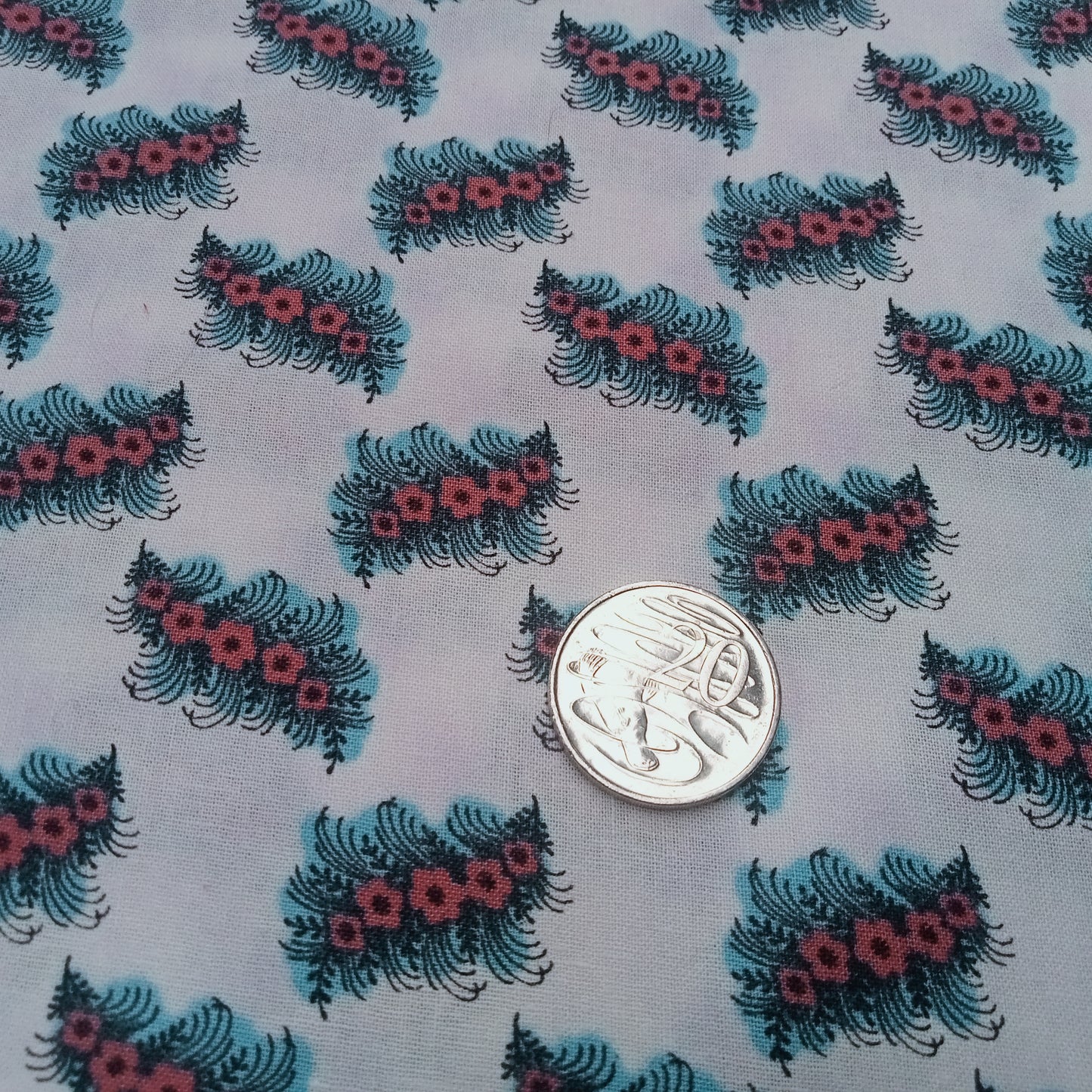 Branch - floral printed woven cotton - sold 1/2mtr