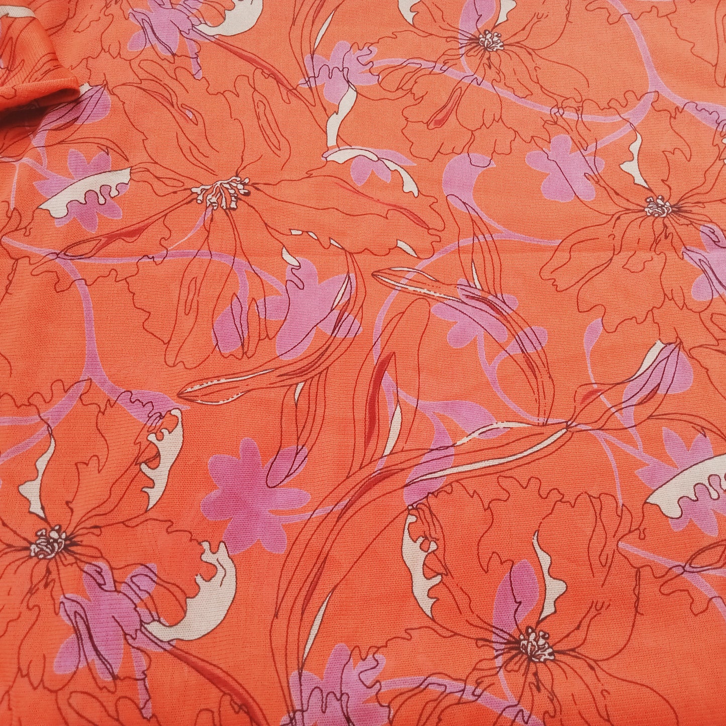 Stretch mesh floral design - 1.45mtrs