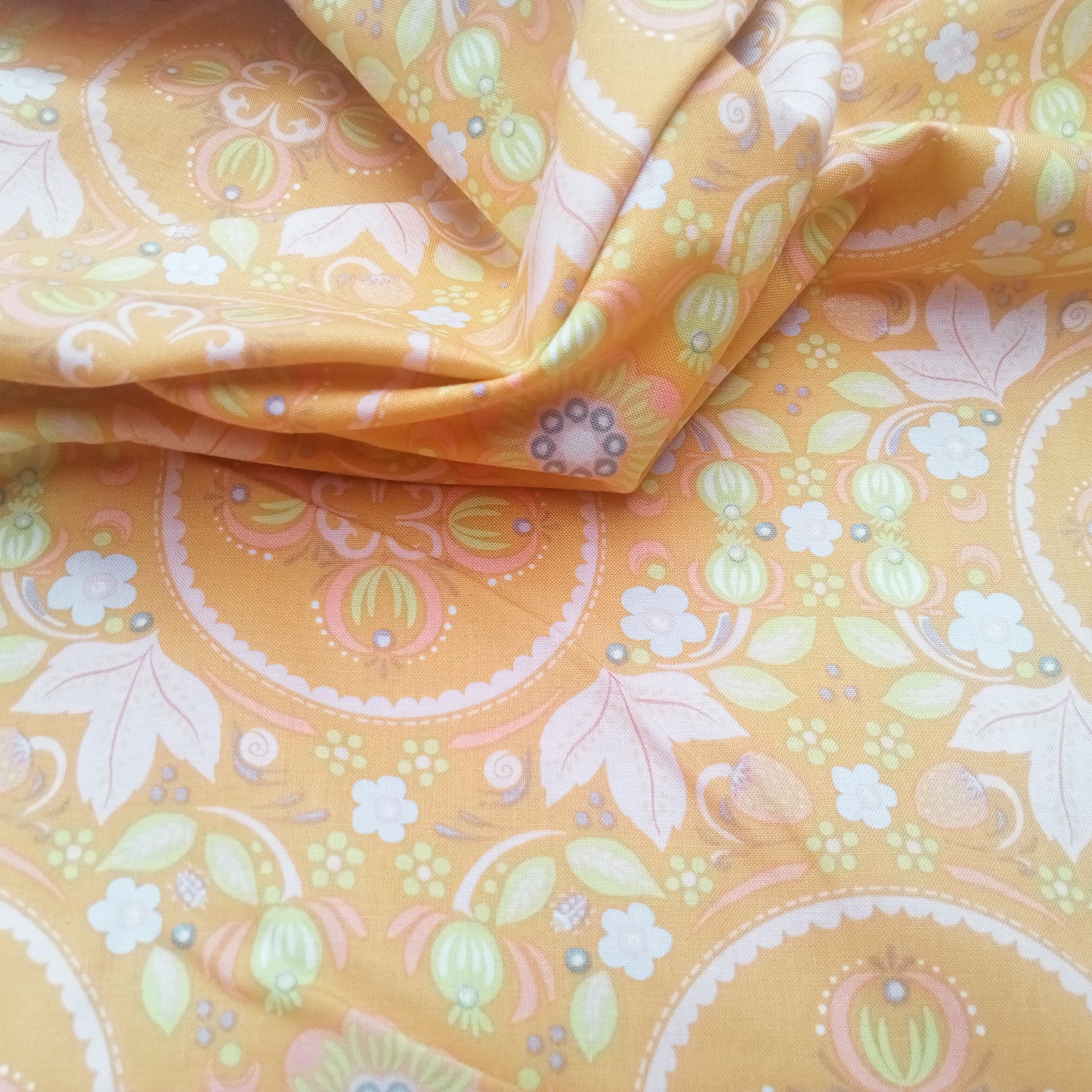 Forest fable - floral printed stretch cotton fabric - sold by 1/2mtr