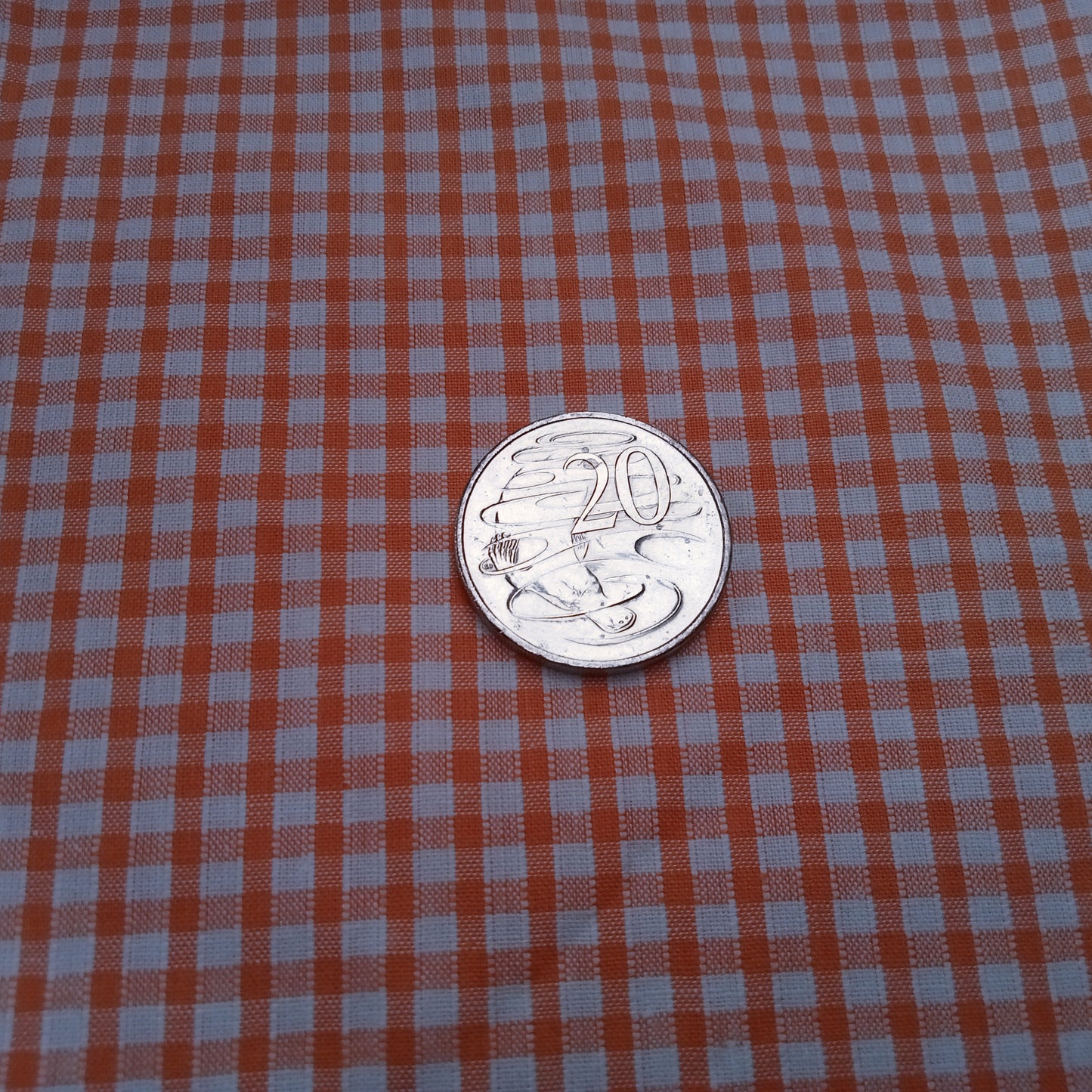 Apricot/white Cotton gingham -1/8" - sold by 1.60mtr