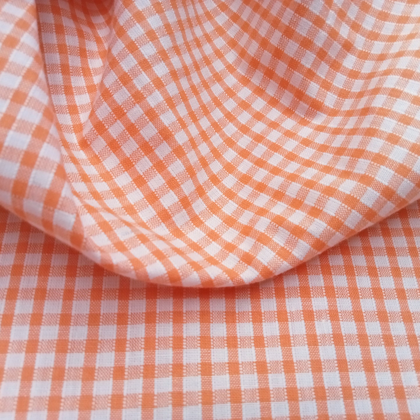 Apricot/white Cotton gingham -1/8" - sold by 1.60mtr