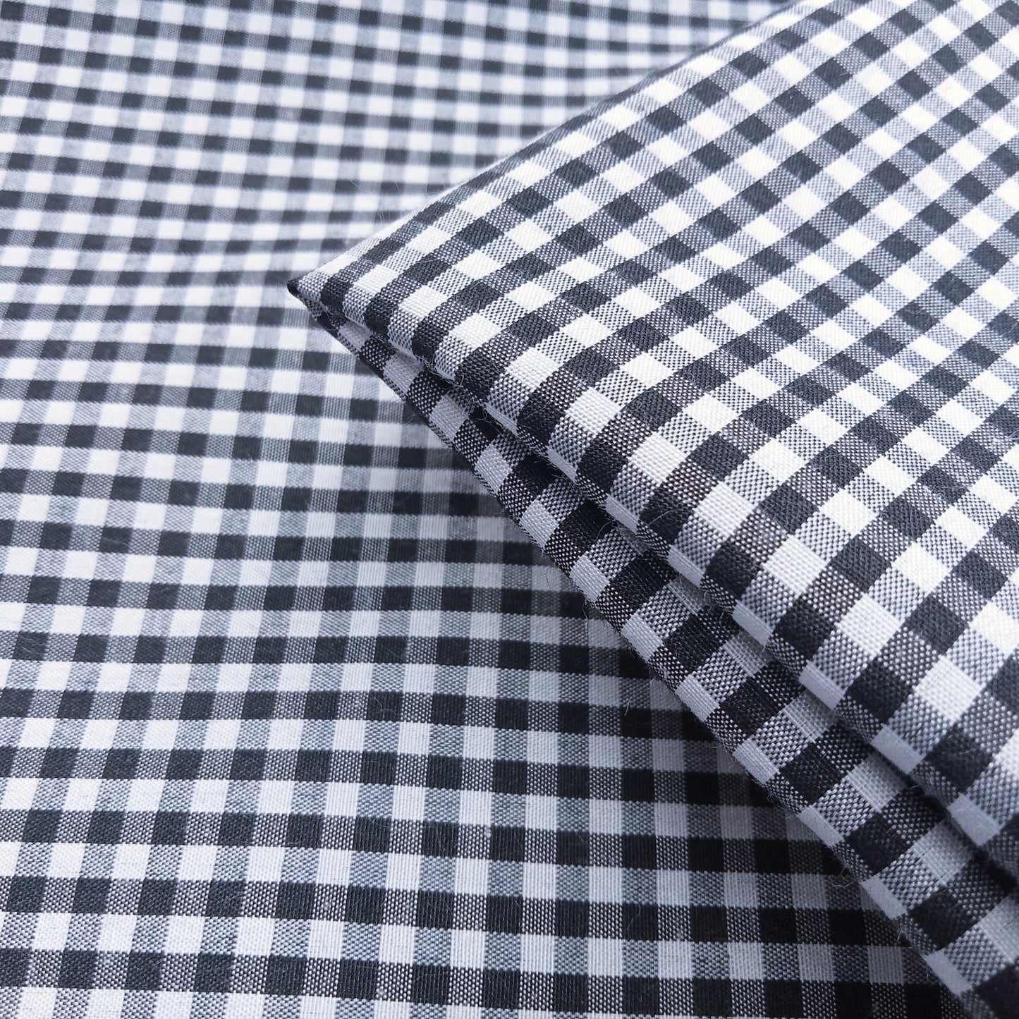 Black & white gingham fabric - sold by 1/2mtr