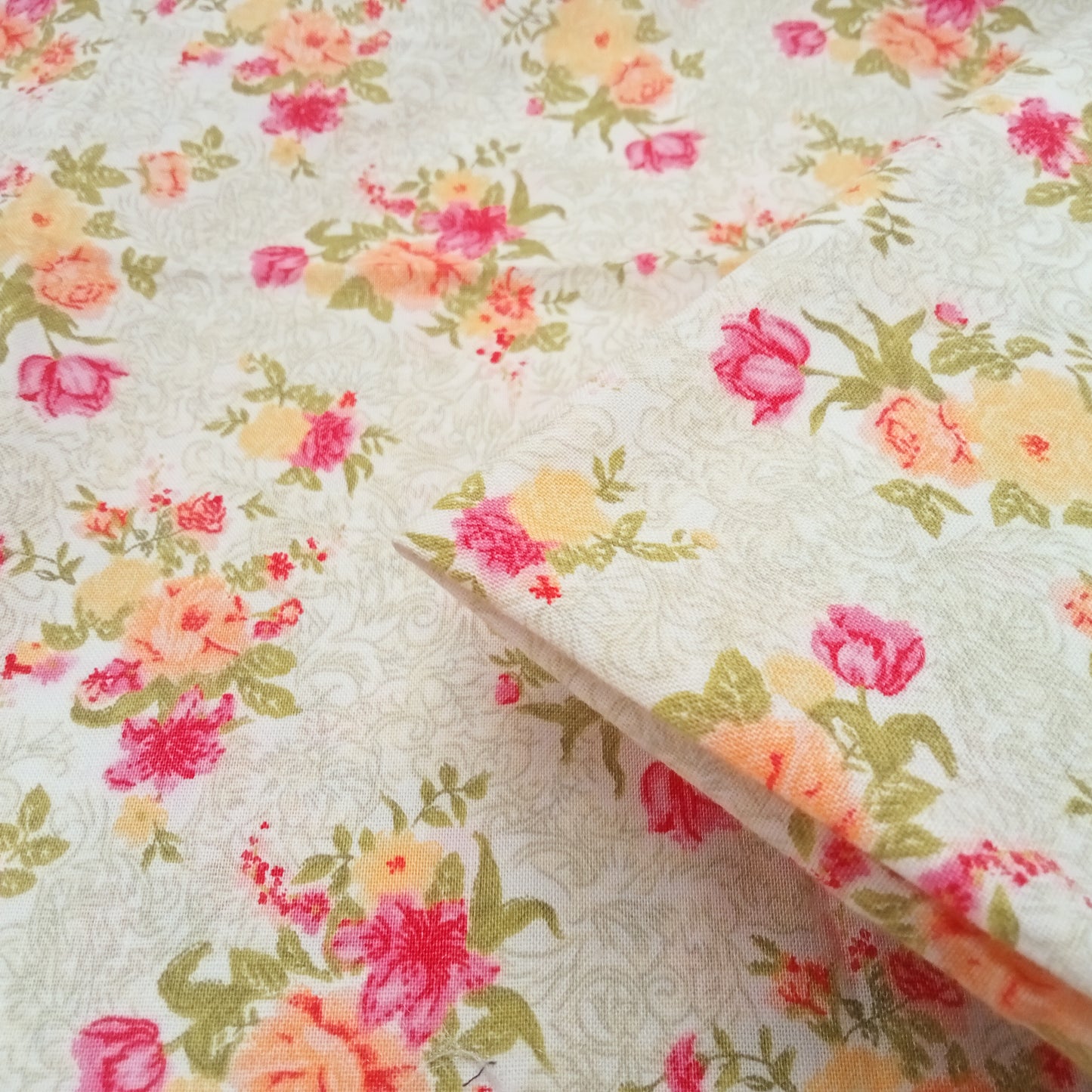 Floral garden woven cotton fabric -1mtr