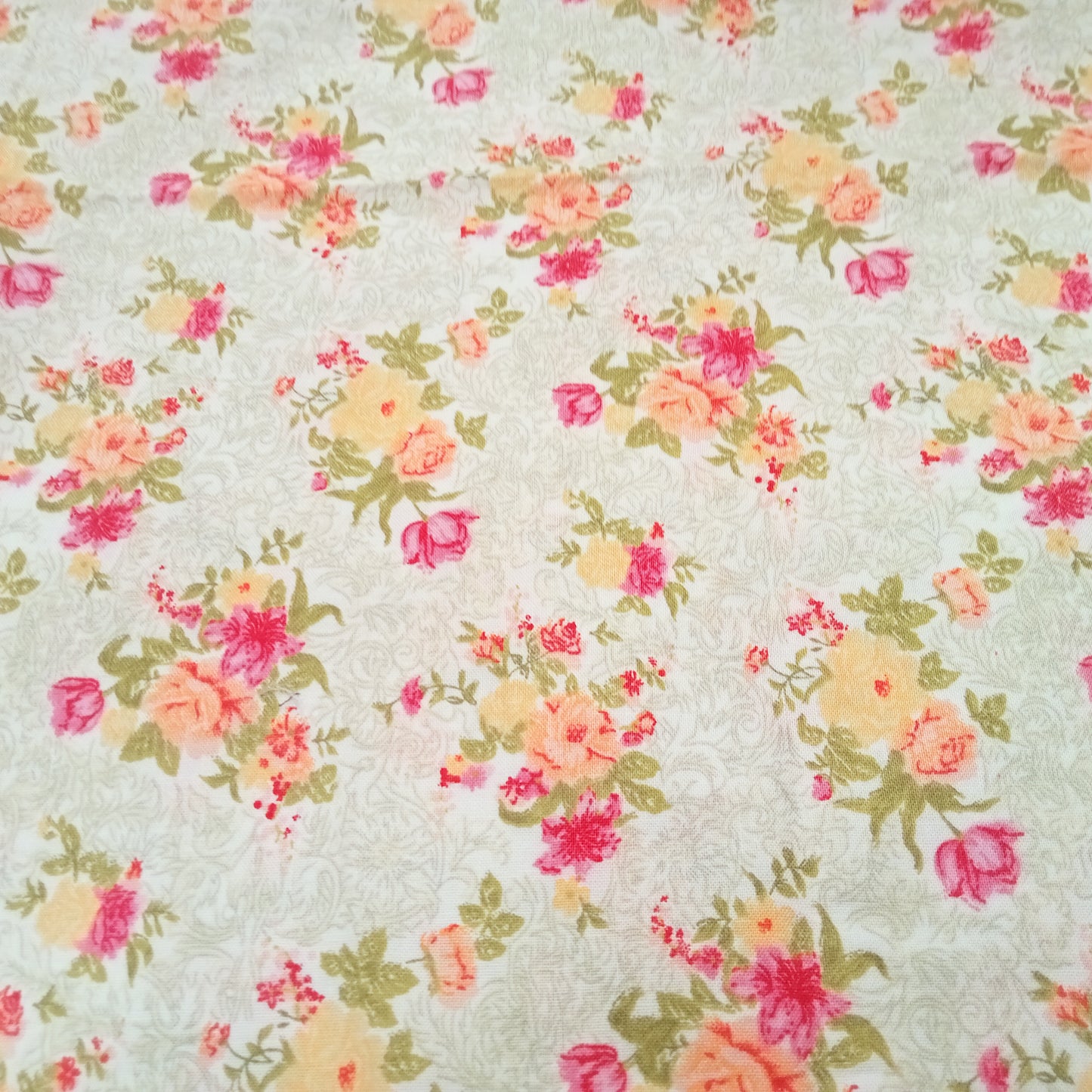 Floral garden woven cotton fabric -1mtr