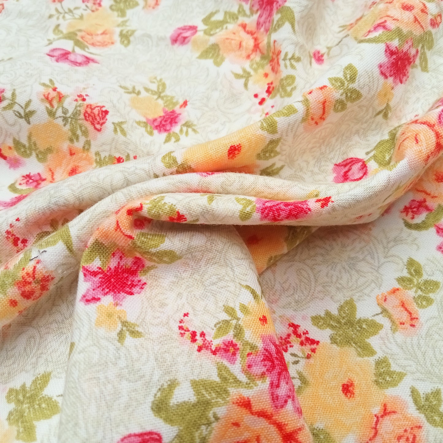 Floral garden woven cotton fabric -1mtr