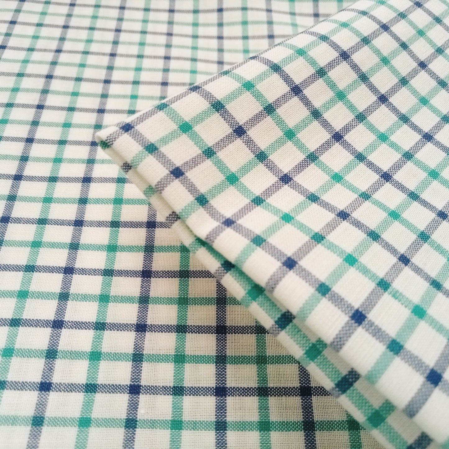 Cotton/linen woven check fabric - sold by 1/2mtr