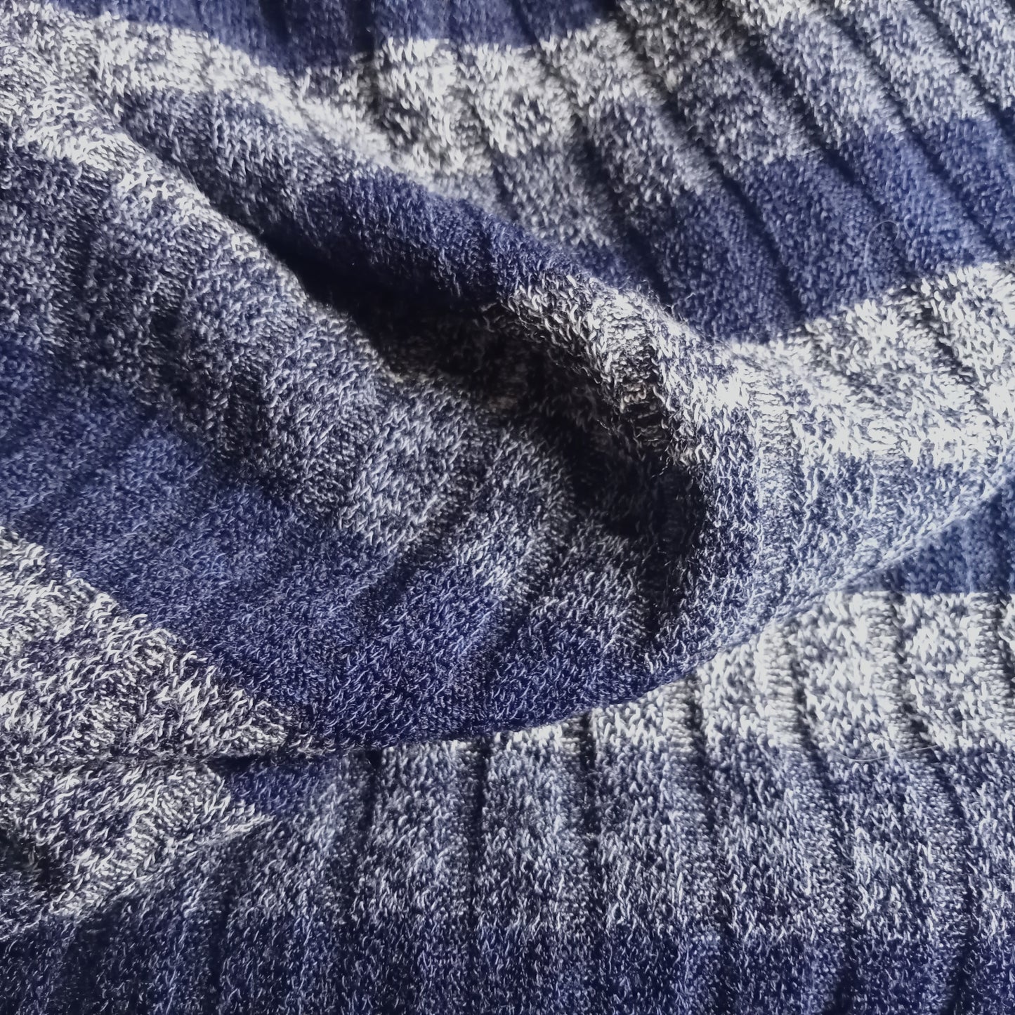 cooper - striped/ribbed marle knit- sold by1/2mtr