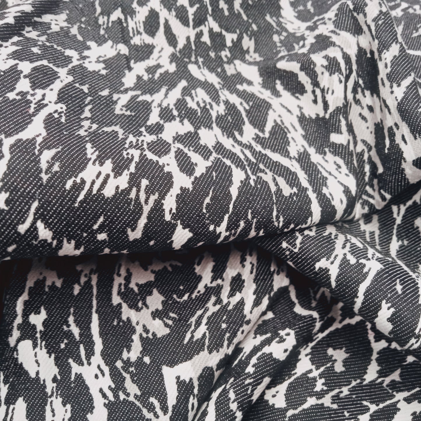 Abstract leopard printed stretch cotton Drill - sold by 1/2mtr