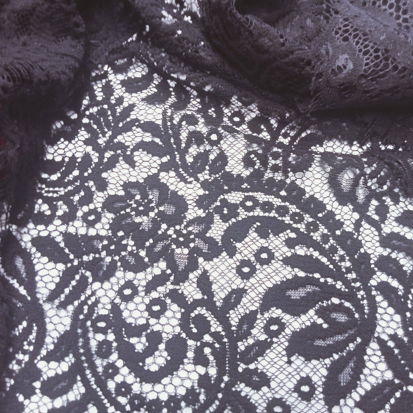 Worship Jacquard lace- black - sold by 1/2mtr