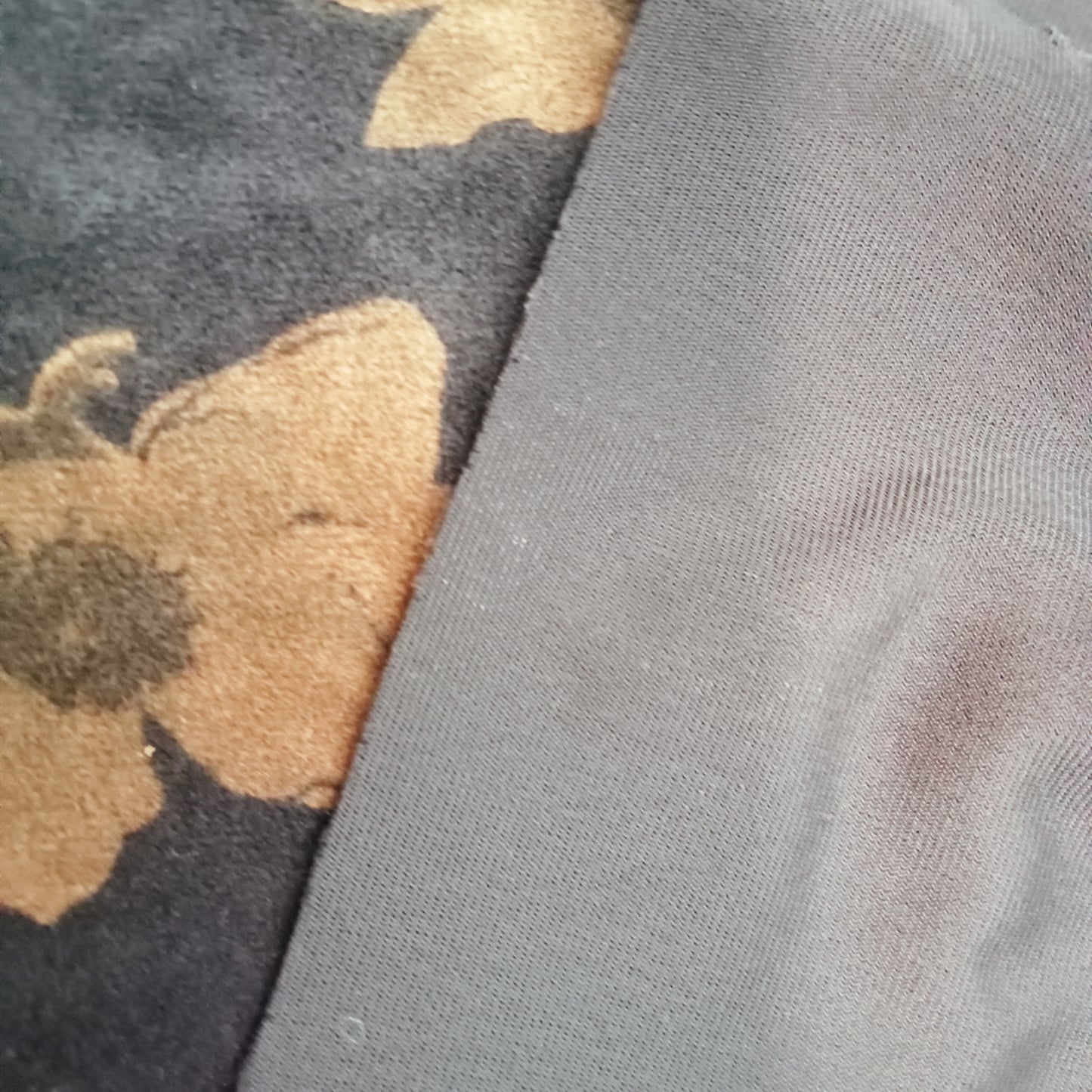 Floral printed faux suede fabric - 2mtrs