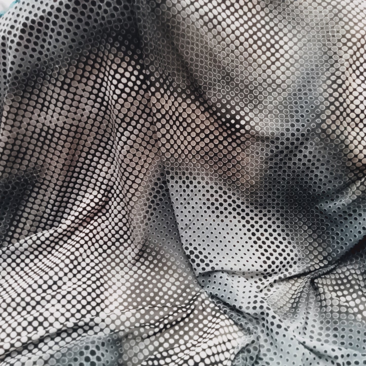 Polka dot swirl stretch mesh - sold by 1/2mtr