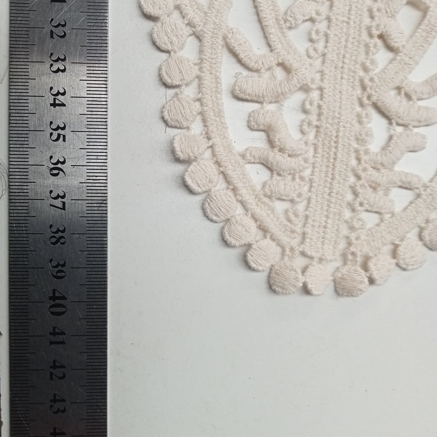 Lace cotton yoke trim - ecru