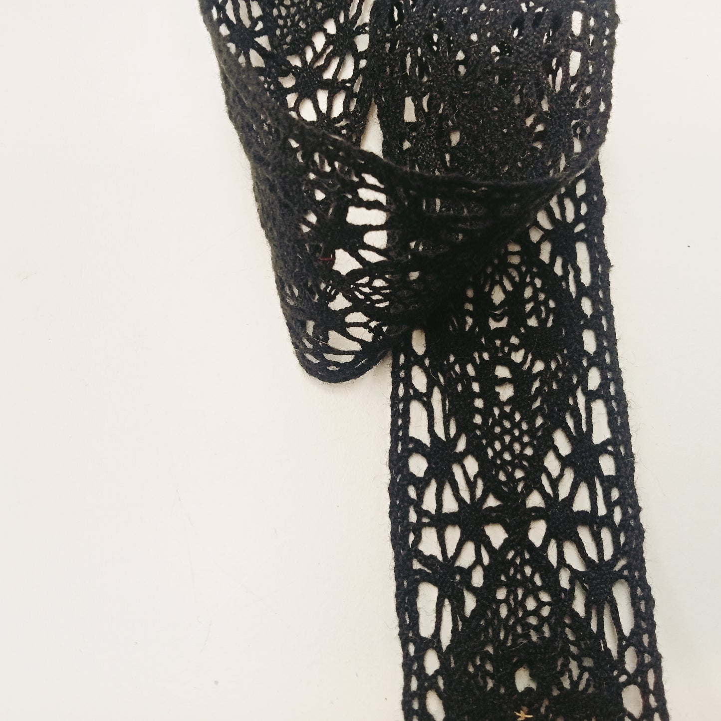 Cotton lace trim - black sold by 1/2mtr