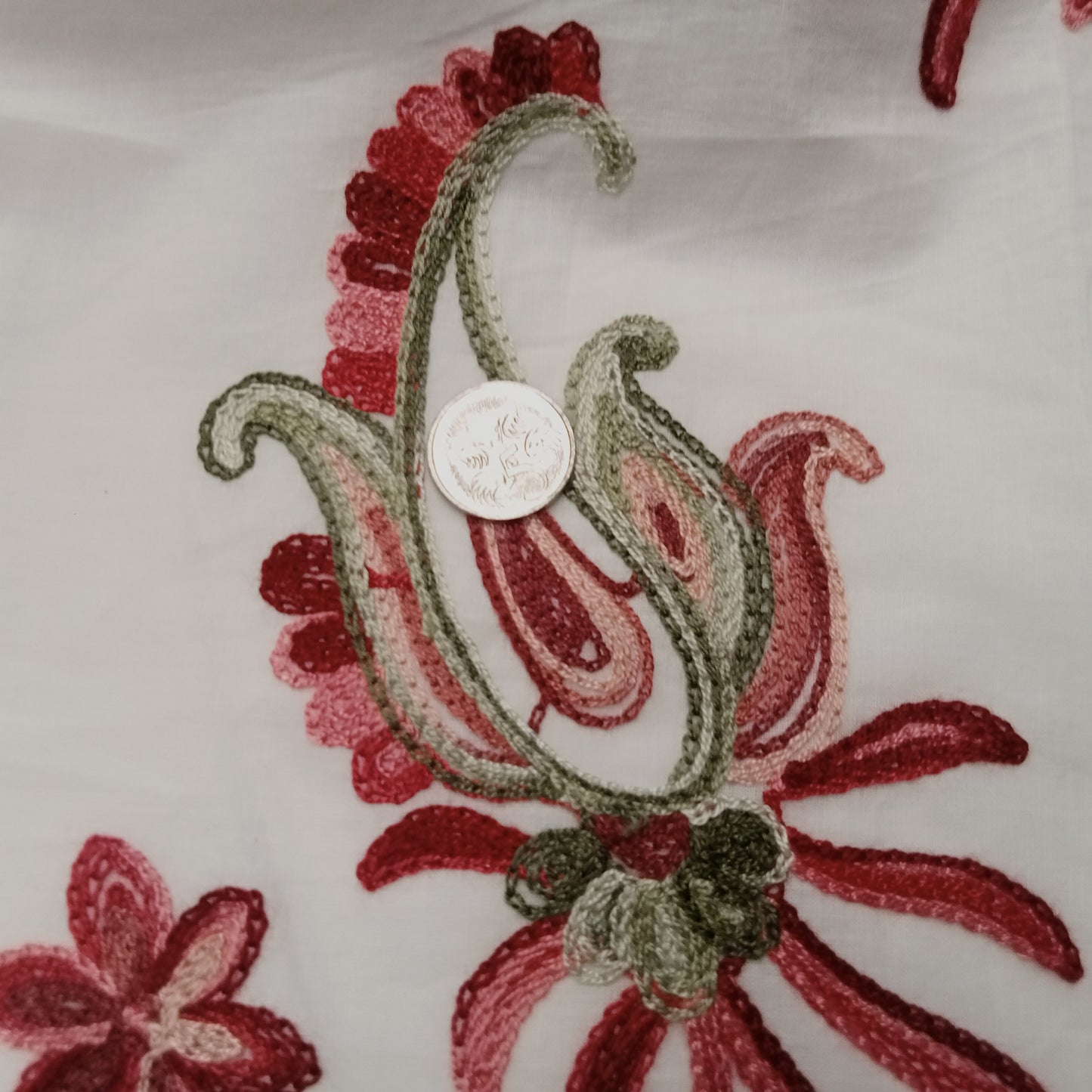 Eloise - boarder embroidered cotton fabric -sold by 1/2mtr