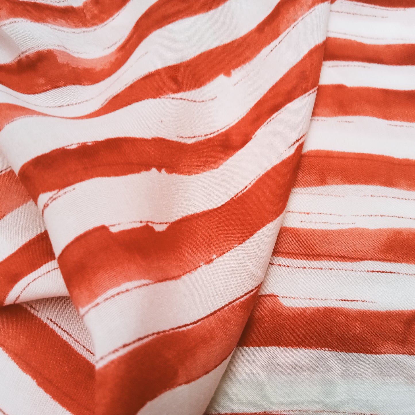 Striped rayon fabric - sold by 1/2mtr