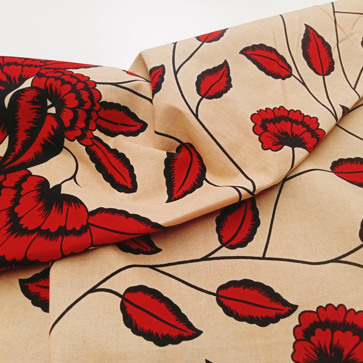 Carlota -floral branch printed woven fabric - sold by 1/2mtr