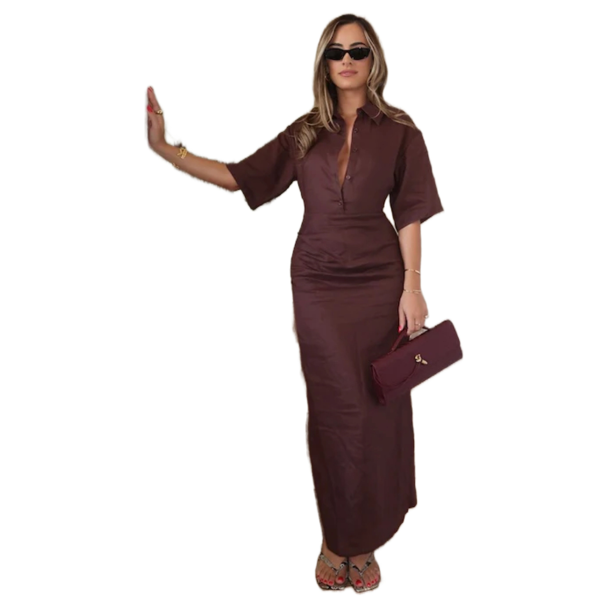 Stone/crepe woven fabric - sold by 1/2mtr