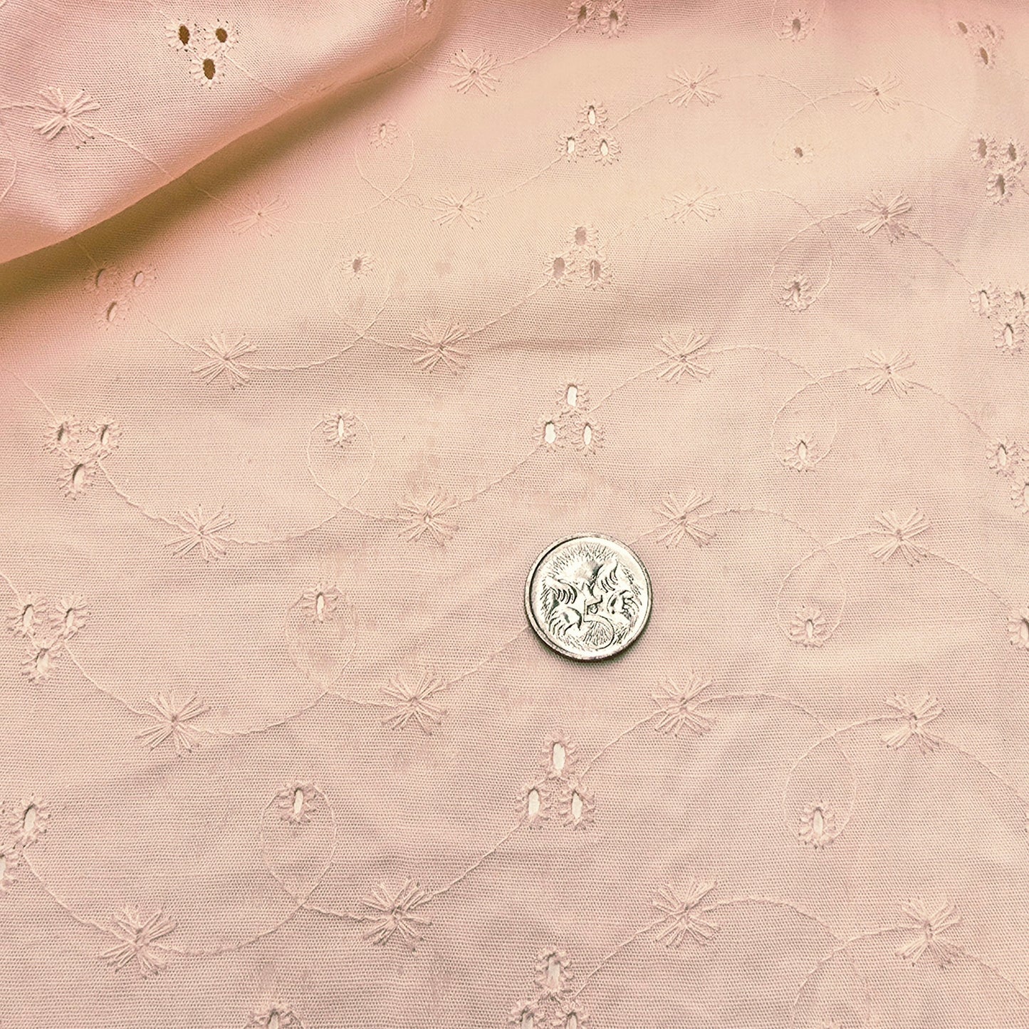 Apricot woven broidery anglaise- 1.50mtrs