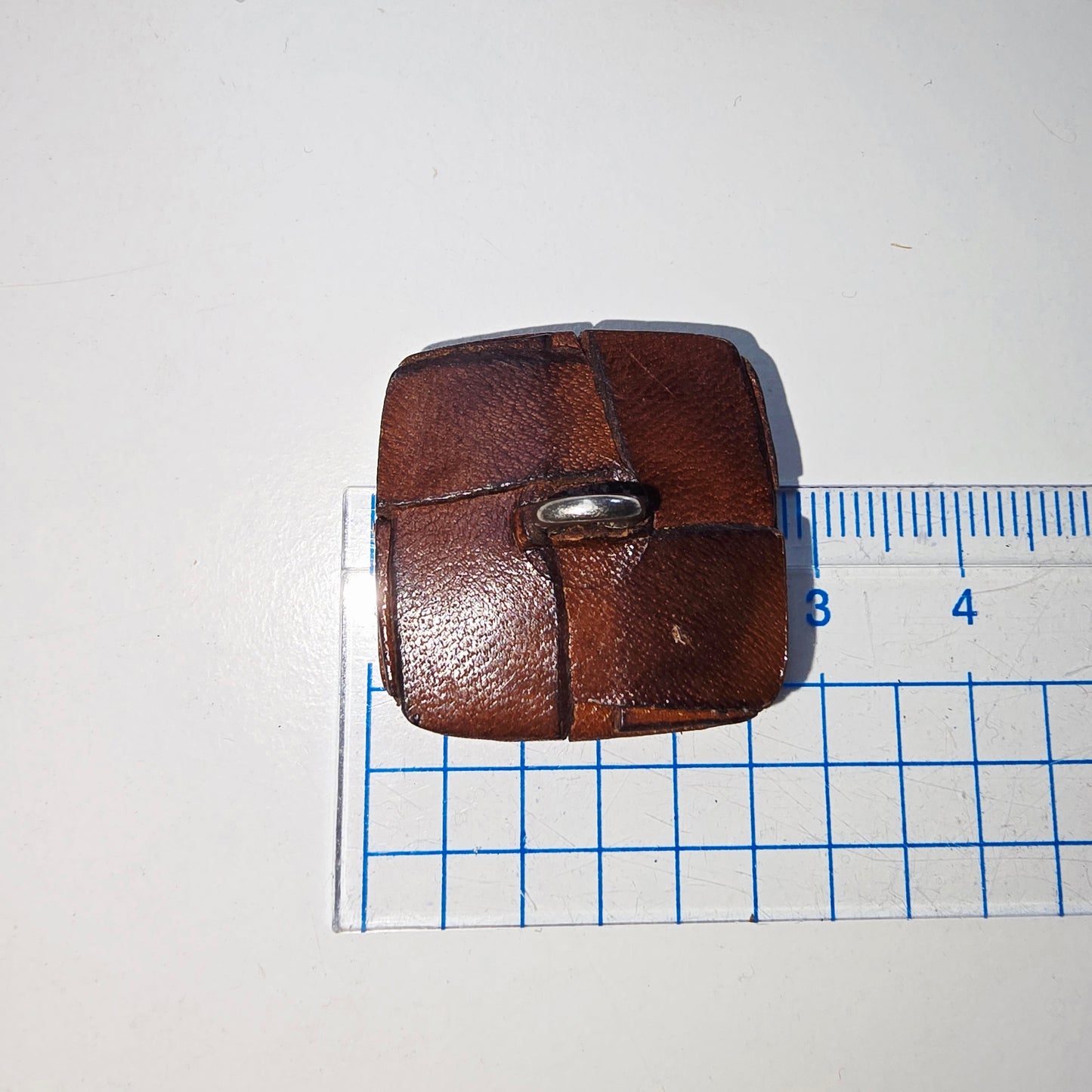 2.50cm leather square vintage buttons