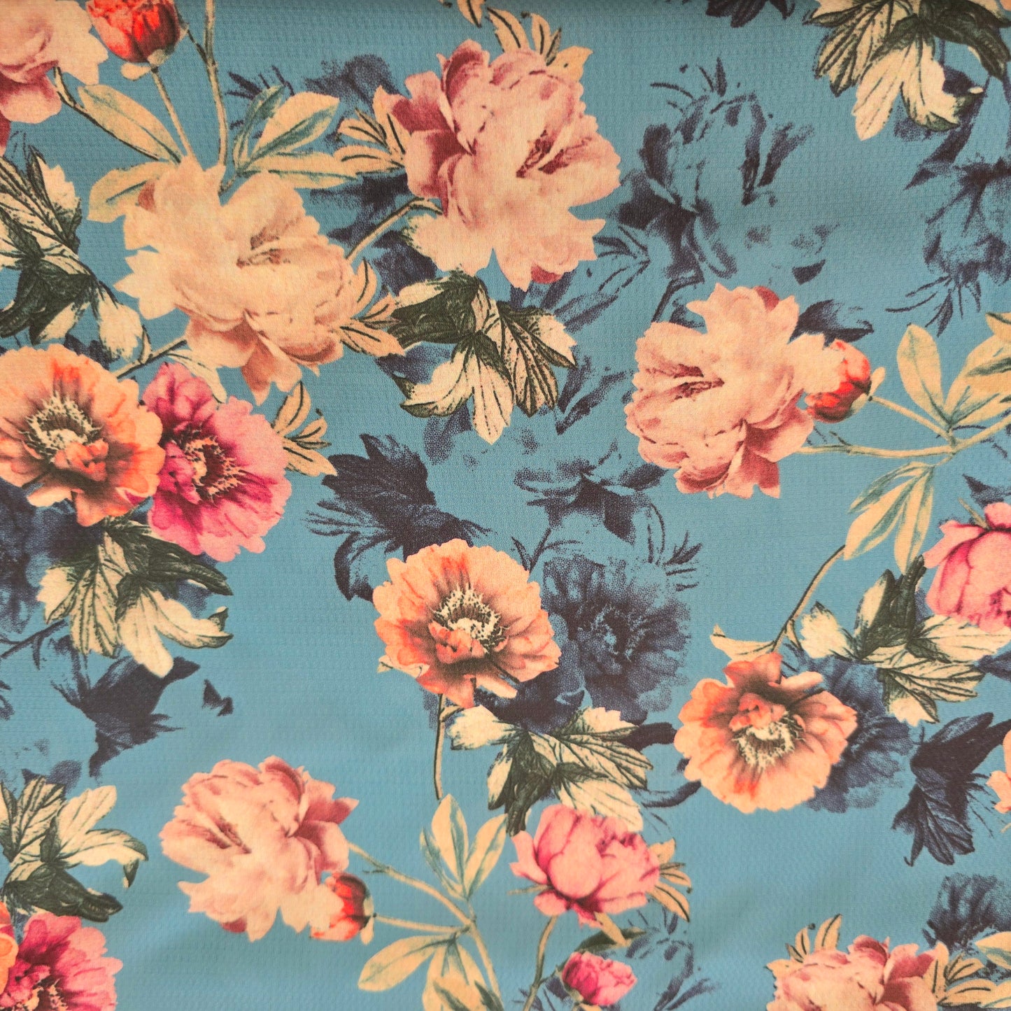Vintage blossom - floral printed faille sold by 1/2mtr