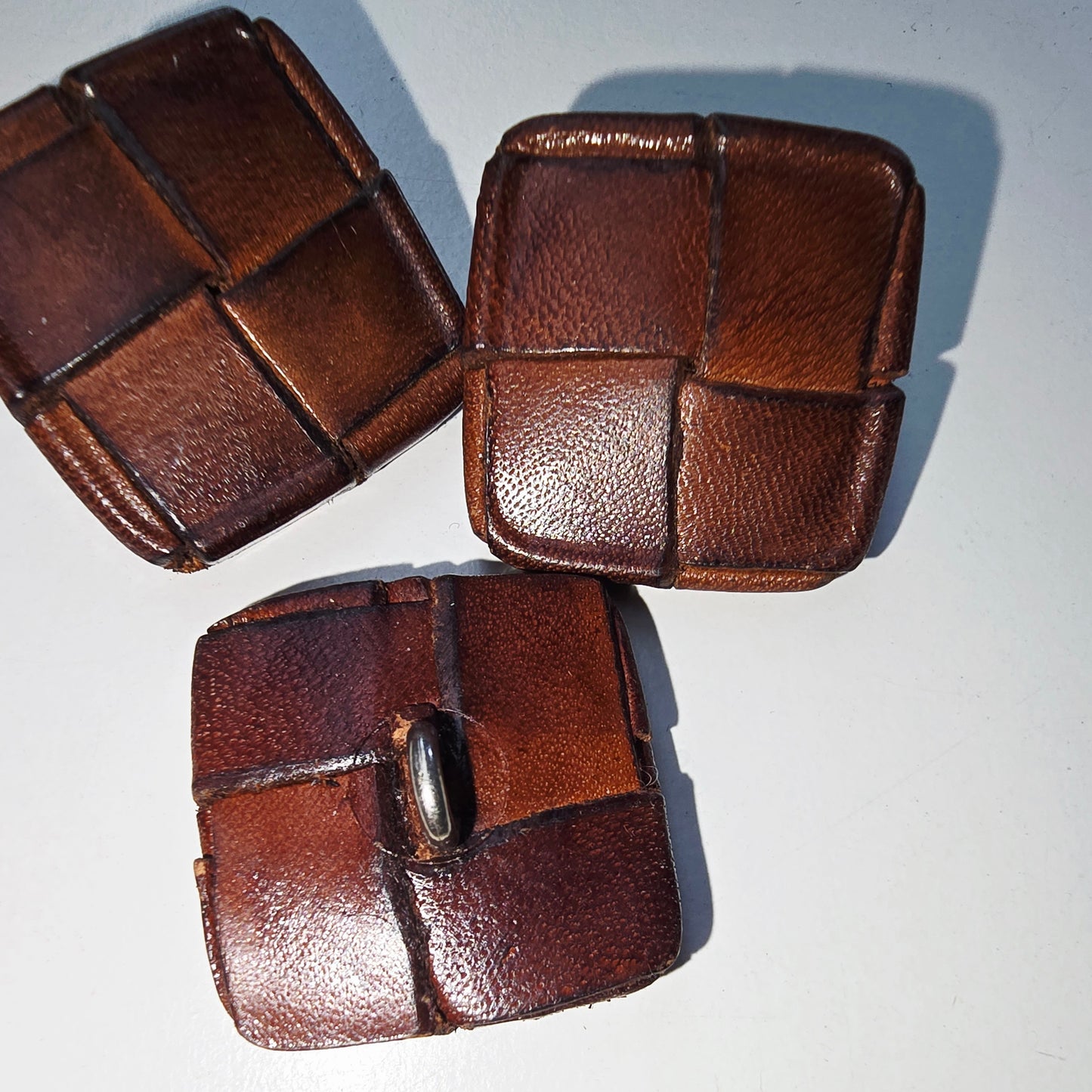 2.50cm leather square vintage buttons
