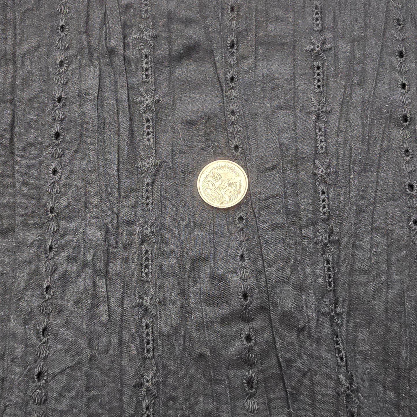 black crushed broidery anglaise- 2mtrs