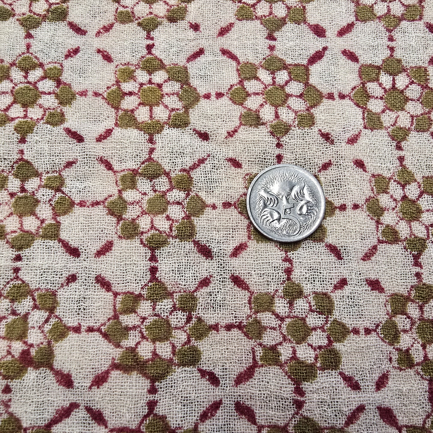 Bagru block printed cotton fabric - 1.70mts