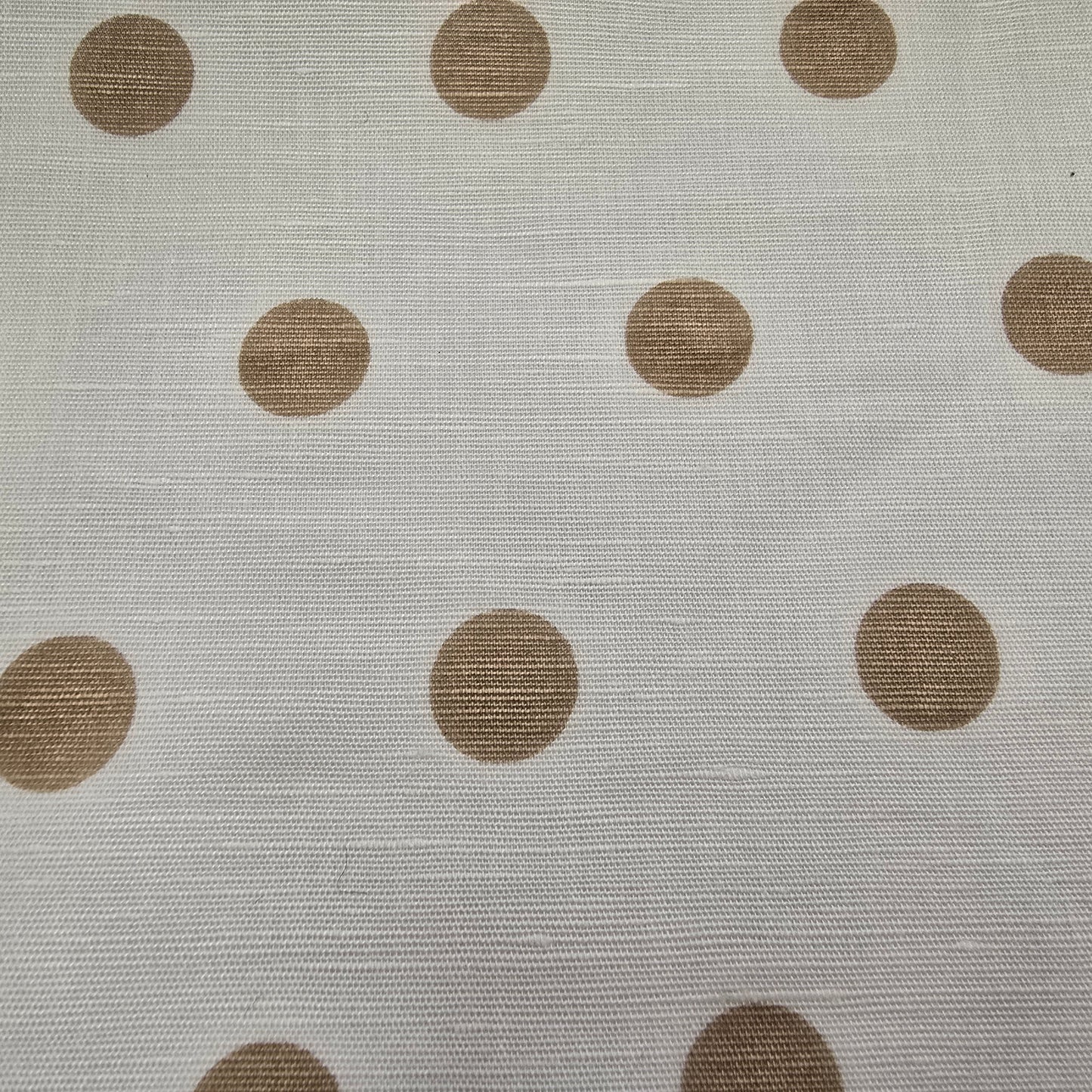 Polka dot printed cotton/linen fabric sold by 1/2mtr