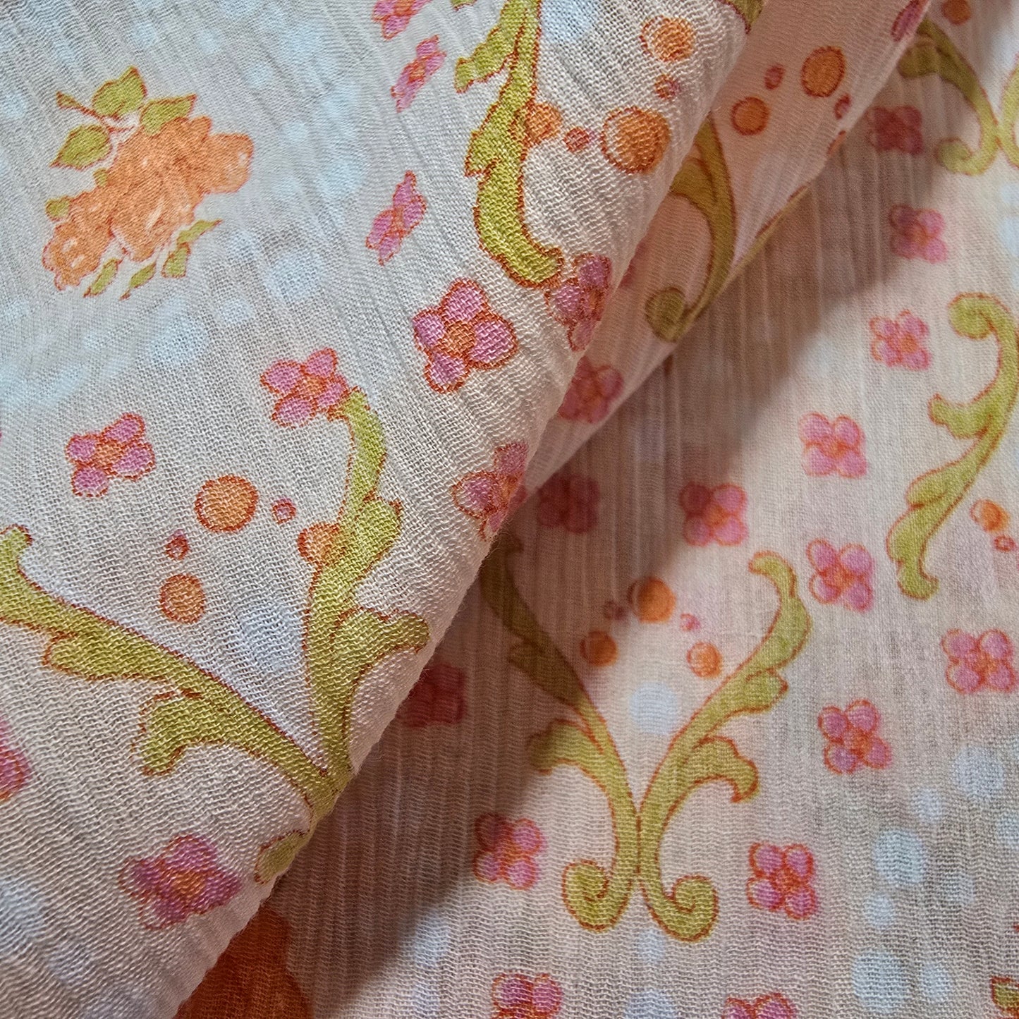 Floral filigree printed cheese cloth - 1.90mtrs