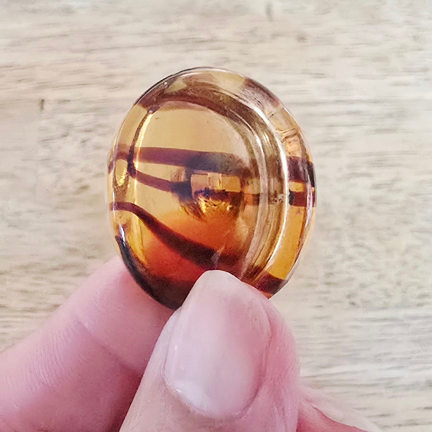 Oval glass shank button -5