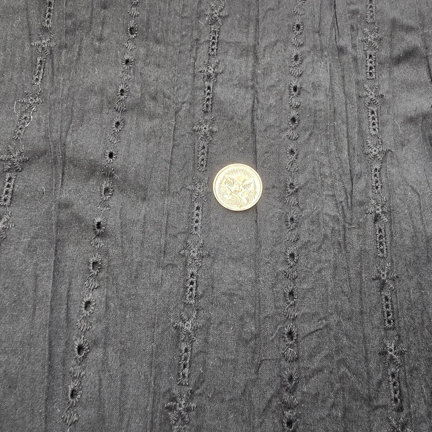 black crushed broidery anglaise- 2mtrs