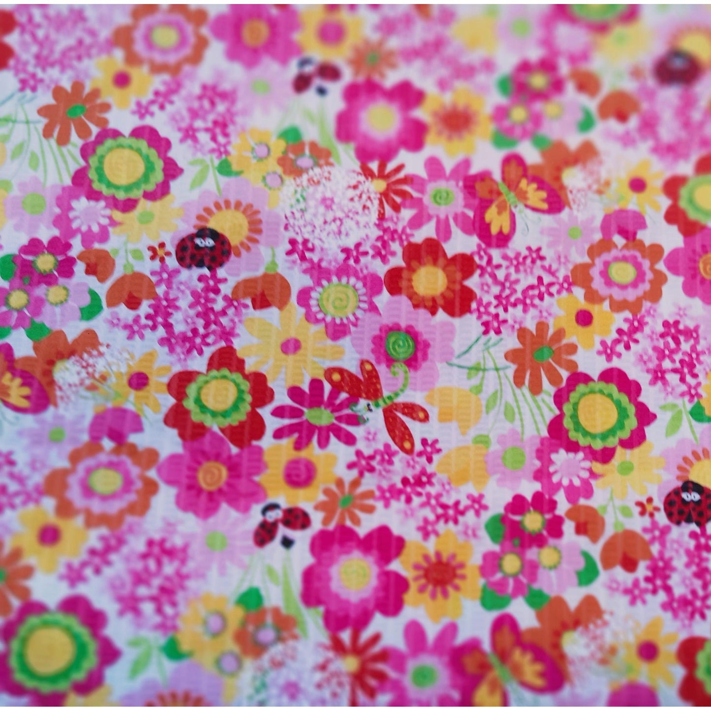 Floral printed seersucker- sold by 1/2mtr