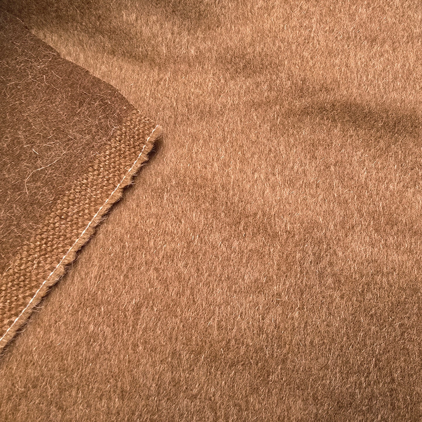 Caramel -mohair wool fabric -wool blend- sold by 1/2mtr